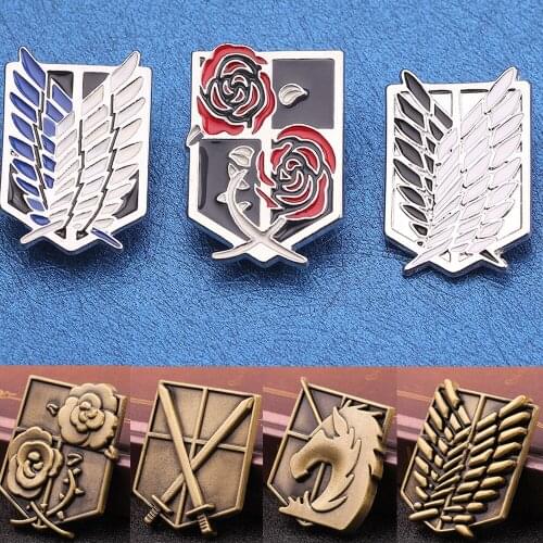 Japan Anime Jewelry Attack On Titan Pins Brooch Legions Badge Unicorn Lapel Pin Brooches For Fans Collection
