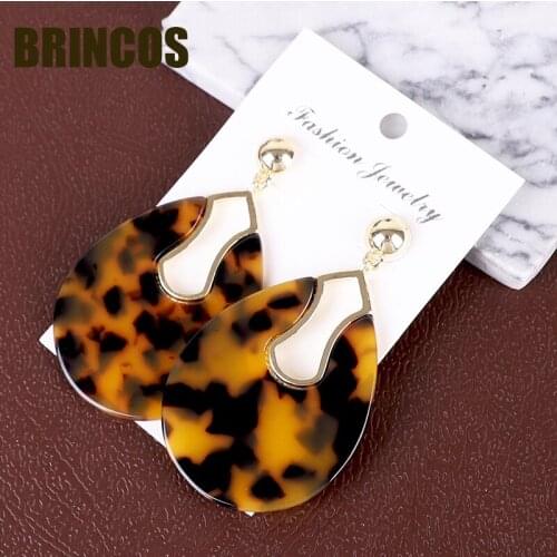 Earrings female fashion acrylic geometry big bohemian Korean version of retro fashion jewelry gold bohemianlong new earrings