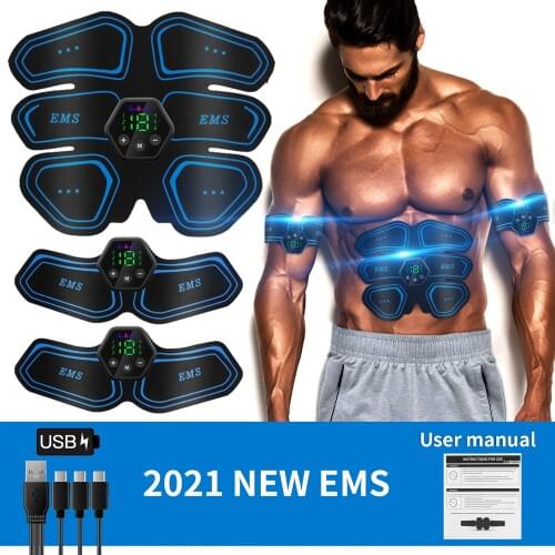 LCD Display Muscle Stimulator EMS Abdominal Hip Trainer Toner USB Abs Fitness Training Home Gym Body Slimming 6 Mode 19 Level