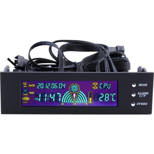 1PCS LCD Panel CPU Fan Speed Controller Temperature Display 5.25 inch PC Fan Speed Controller