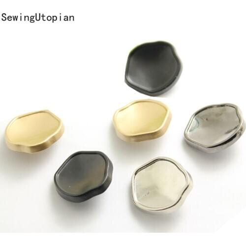 10PCS 15-25mm Fashion Round Irregular Metal Shank Button Buttons Fit Clothing Coat Repair Sewing Decor Replace and Crafts Make