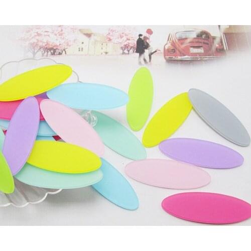 100pcs/lot candy color frosted acrylic taper oval padded applique Crafts for DIY stick clip accessories