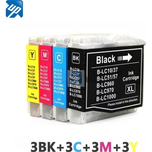 12 x LC37 LC57 ink cartridge for BROTHER DCP560CN DCP750CW MFC235 MFC240C MFC260C Printer