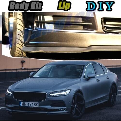 Car Bumper Lip Front Spoiler Skirt Deflector For Volvo S90 V90 940 960 2016~2020 Tune Car Modified Body Kit VIP Hella Flush Lips