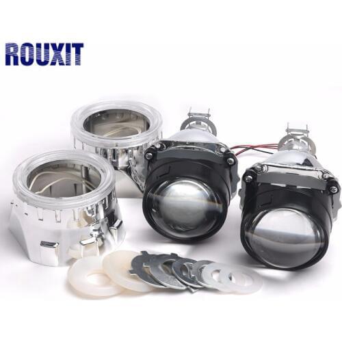 H1 H7 H4 Mini 2.5 inch Bi Xenon Projector Lenses Mask Silver Shroud Car HID Headlight Projector Kit Lens Car Styling Accessories