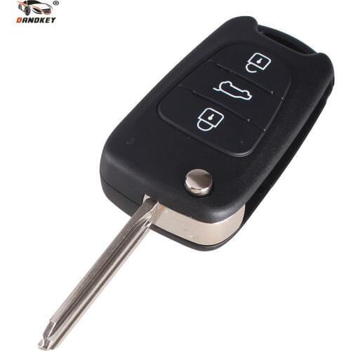 DANDKEY 3 Buttons Remote Folding Flid Car Key Case Cover Fob For Kia K2 for Hyundai Avante Key Shell Cover Housing Key Shell