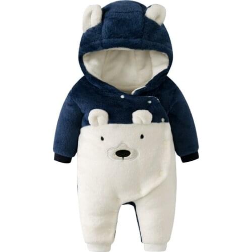 New Spring & Winter Newborn Infant Baby Clothes Fleece Cute Bear Style Clothing Romper Baby Clothes Outerwear Overalls