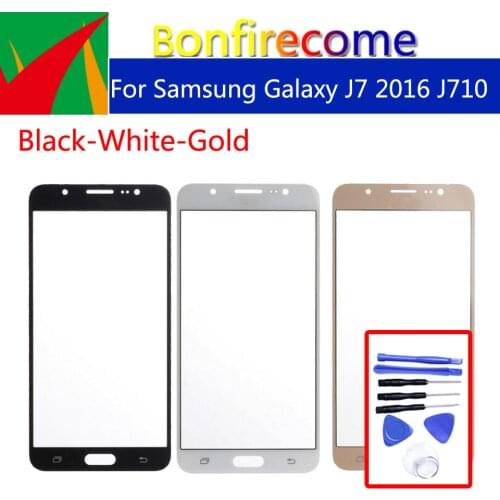 J710 For Samsung Galaxy J7 2016 J710 J710F J710FN J710M J710MN J710H Touch Screen Outer Glass LCD Front TouchScreen Lens 5.5"
