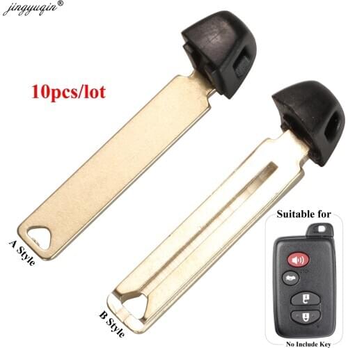 Jingyuqin 10pcs Keyless Entry Uncut Key Blade For Toyota Spare Smart Key Toyota Corolla Camry Prius