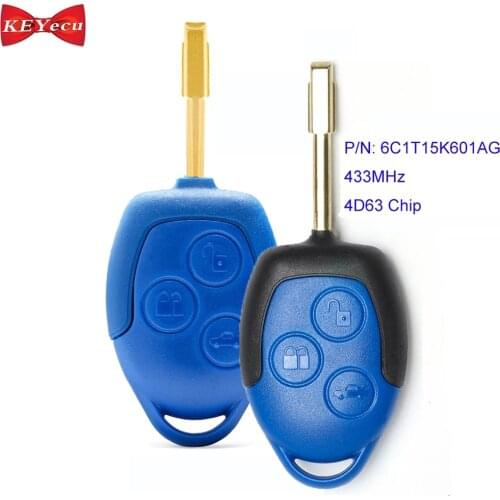 KEYECU for Ford Transit 2006 2007 2008 2009 2010 2011 2012 2013 2014 2015 Remote Key Fob 433MHz 4D63 Chip P/N: 6C1T15K601AG