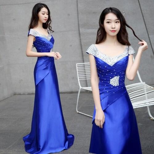 Chinese Style Qipao Dresses Evening Dress Sexy Slim Sequins Shining Rhinestone Dress Improved Cheongsam Vestidos Size S-3XL