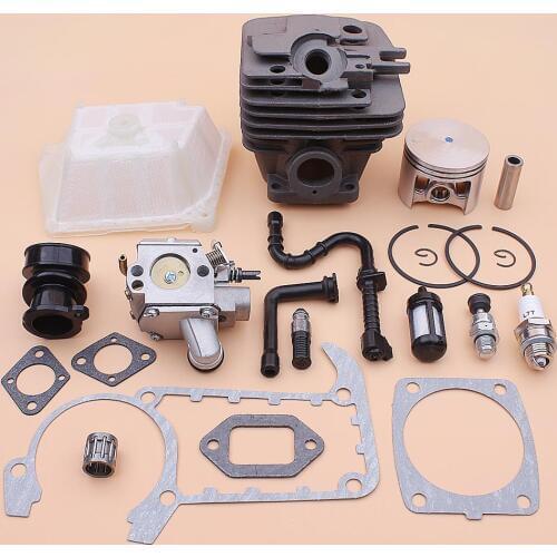 49mm Cylinder Piston Carburetor Kit For Stihl MS361 MS 361 Air Fuel Oil Filter Line Intake Manifold Gasket Decompression Valve