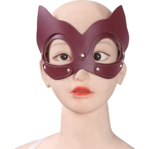 Fox Cat Mask Strap Hooded Leather Sex Toys Female Toys Face Mask