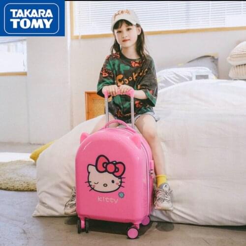Takara Tomy Hellokitty Cartoon Cute Creative Personality Princess Baby Trolley Small Suitcase Universal Wheel