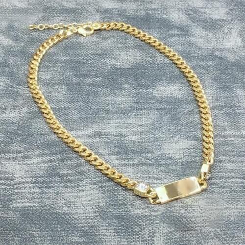 Brand Fashion Jewelry Women Vintage Thick Chain Black White Cross Gold Color Choker Chain Necklace Party Fine Fashion Jewelry