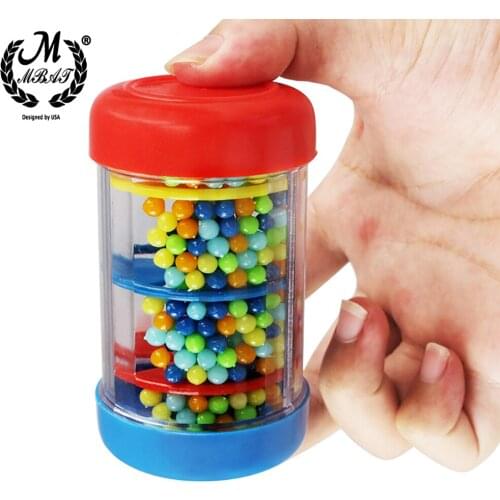 M MBAT 9cm Single Section Sound Rainmaker Shaker Colorful Rain Stick Musical Instrument Kids Children Early Learn Music Toy Gift