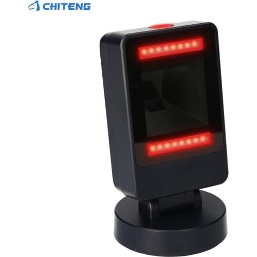 Desktop 1D 2D QR Omnidrectional Barcode Scanner Platform USB Wired Hands-free Automatic Bar Code Reader Adjustable Scanning Head