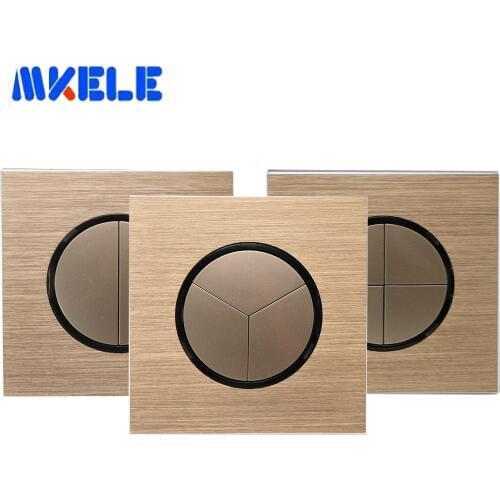 New Arrival 1-4 Gang 1-2 Way Random Click On / Off Wall Light Switch LED Light Switch With LED Indicator Push Button Wall Switch