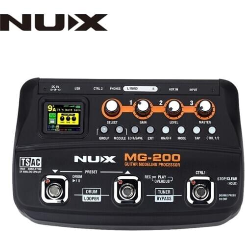 NUX MG-200 MG200 Guitar Modeling Processor Guitar Multi-effects Processor with 55 Effect Models EU Plug