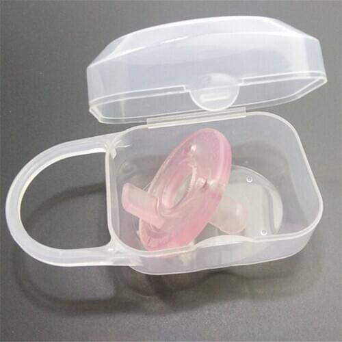 One Piece Transparent Portable Baby Infant Pacifier Nipple Travel Case Little Apple Shape Storage Box 11*5.5*4.7cm