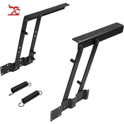 A pair of foldable Lift Up Top lifting frame spring coffee table legs and feet spring Hinge Hardware