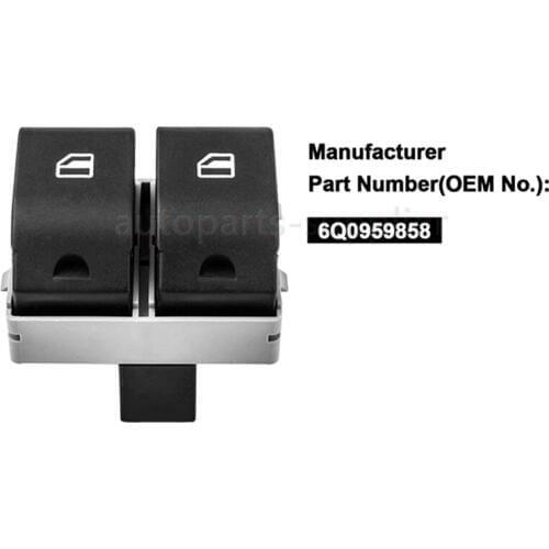 2pcs 6Q0959858 6Q0959858A ABS Front Electric Power Window Console Switch Button For V-W/Seat/Ibiza/Cordoba POLO 9N 20012005
