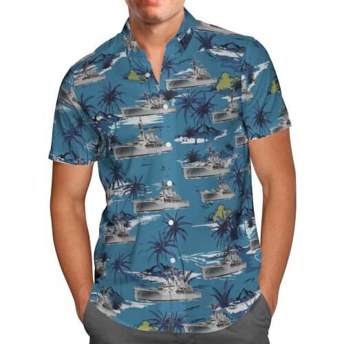 Warship 3D Printing Beach Hawaii 2021 Summer Shirt Short Sleeve Shirt Streetwear Oversized Chemise Hombre Blusa Masculina-62