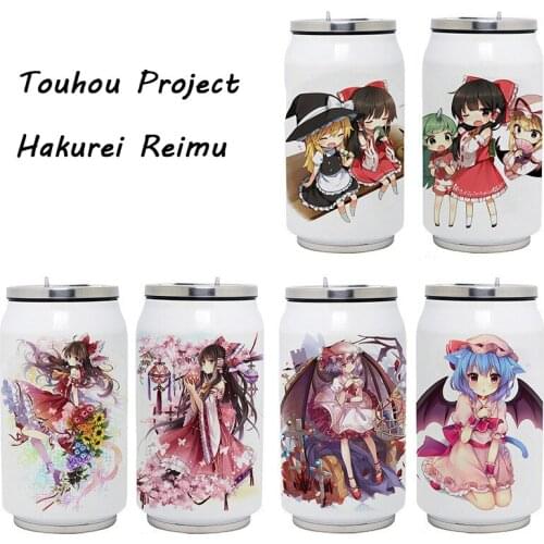 Touhou Project Straight Can Water Cup Hakurei Reimu Anime Printing Second Element Thermoses Unisex Galgame Vacuum Flasks