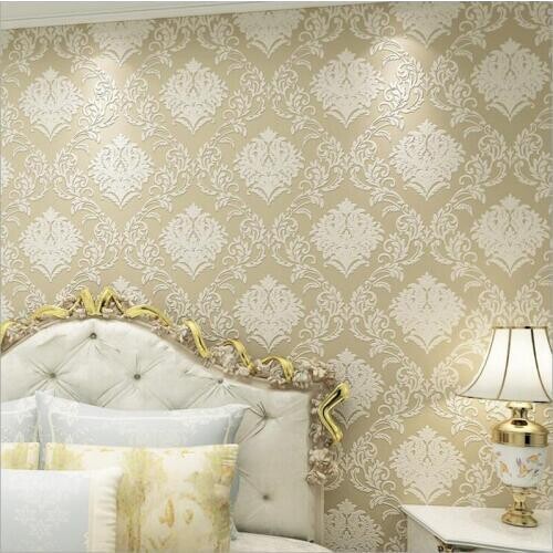 Q QIHANG Europe 3D Modern Simple Non-woven Environmental-Friendly Living room Bedroom Study Wallpaper 0.53m*10m=5.3m2