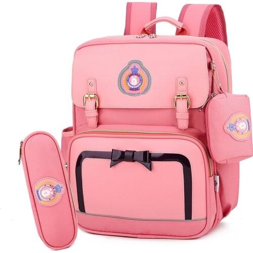 Primary School Bags for Girls New Fashion Brand Children Waterproof Backpack Student Book Bag Cute Bow Kids Schoolbag 3pcs/Set