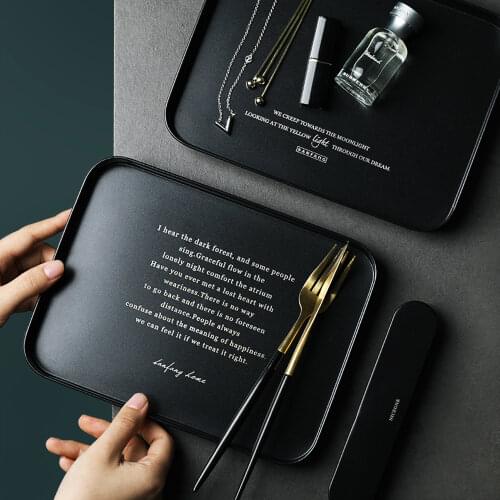 Nordic style Iron Letter Pattern Cosmetics Basket Jewelry Tray Home Storage Organizer For Necklace Bracelet Make up Tool