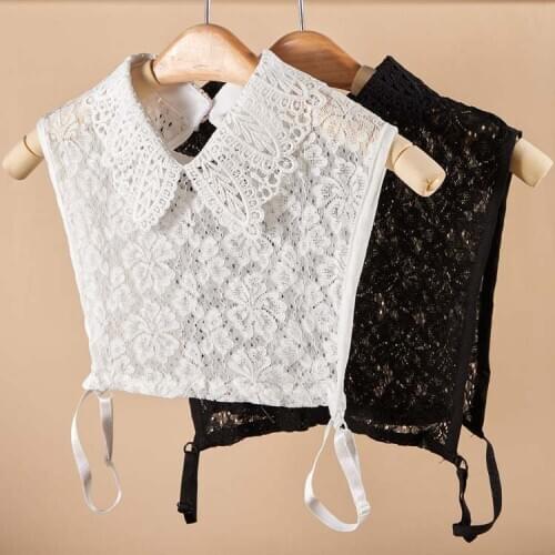 Women Fake Collars Detachable Collar Ladies Lace Floral Blouse Half Shirt Flase Collar Tie Nep Kraagie Clothes Accessories