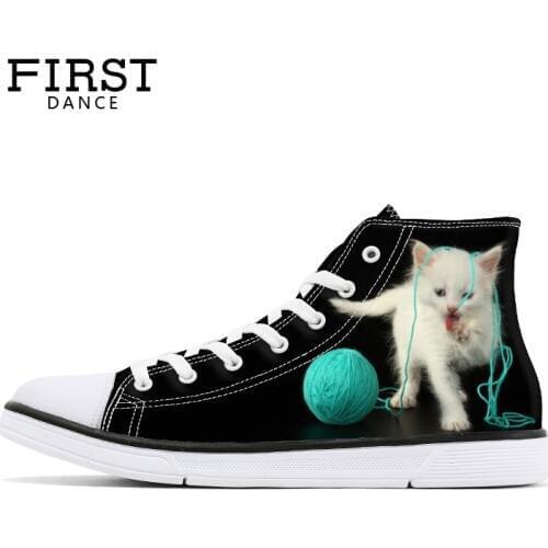 3D Printing Unisex Women Fashion Customized High Tops Shoes Students Canvas Shoes Girls Party Casual Shoes Mens Flats DIY Shoes