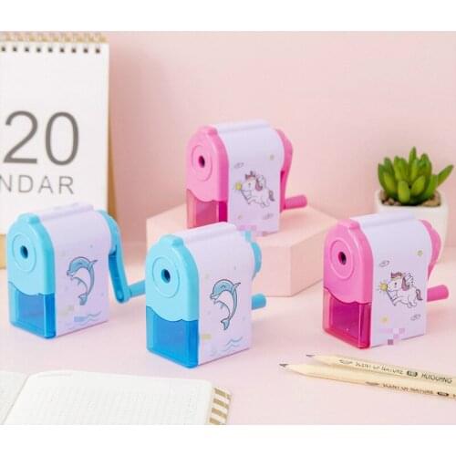 1PC Hand-cranked cartoon automatic pen sharpener pencil sharpener revolving pen sharpener student School Supplies