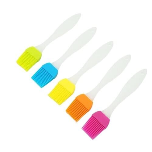 1pcs Six Color Silica Gel Brush High Temperature Baking Barbecue Brush Baking Tool Silica Gel Oil Brush PP Handle for Pastry