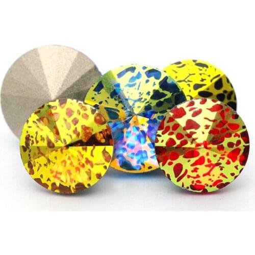 10pcs 12,14mm Round Patinaed Crystal K9 Glass Rhinestones Pointback stones for Diy Craft Christmas Clothing Garment Decoration