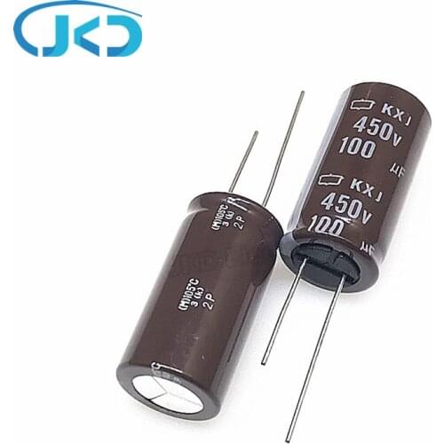 10pcs/Lot 100UF 450V Japan NCC KXJ Series 18*35mm Low ESR Long Life 450V100UF Aluminum Electrolytic Capacitor NIPPON CHEMI-CON