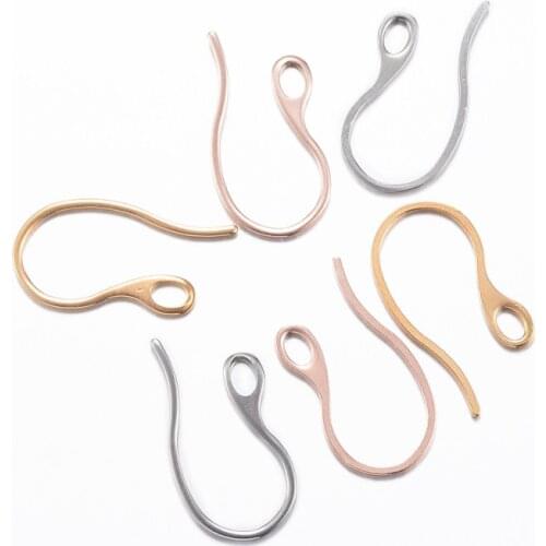 100pcs 304 Stainless Steel Earring Hooks Ear Wire for Jewelry Making DIY Earring Accessories Findings 22x11.5x1mm
