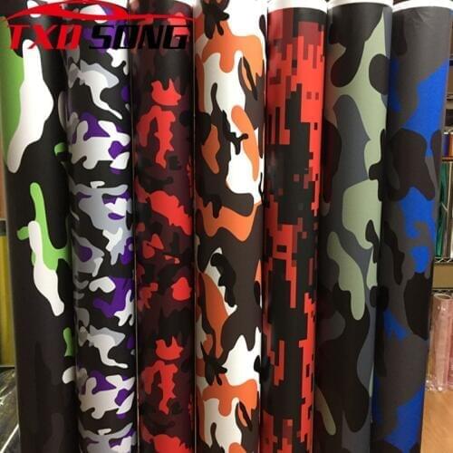 18 Kinds Premium Camo Vinyl Car Wrap Black White Blue Red Green Camouflage Film Sticker For Car Scooter Motorcycle Decoration