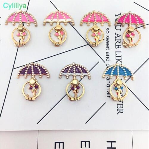 300pcs Creative umbrella phone ring bracket All metal lazy bracket lazy ring buckle