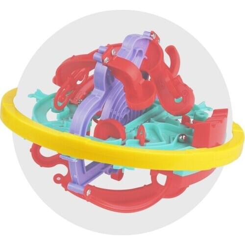 3D Space Maze Ball Intelligence Development 100 Challenge Barriers Magic Twist Puzzle Brain Teaser Yuxin 13.2cm Multi-Color ABS