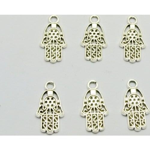 50 Tibet Silver Kabbalah Hamsa Hand Charm Pendantss