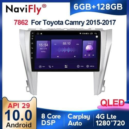 6G+128G QLED DSP Android 10 Car GPS Navigation car stereo head unit radio player For Toyota Camry 8 50 55 2015 2016 2017 Camry