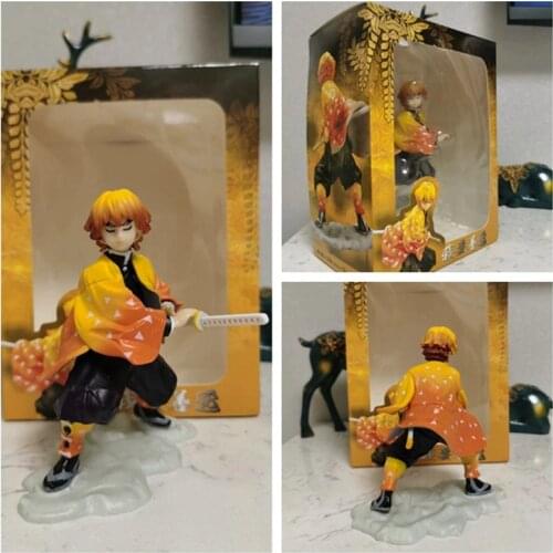 Anime Demon Slayer: Blade Agatsuma Zenitsu Sword Drawing Q Version Doll Model Decoration Boxed Figure anime figures