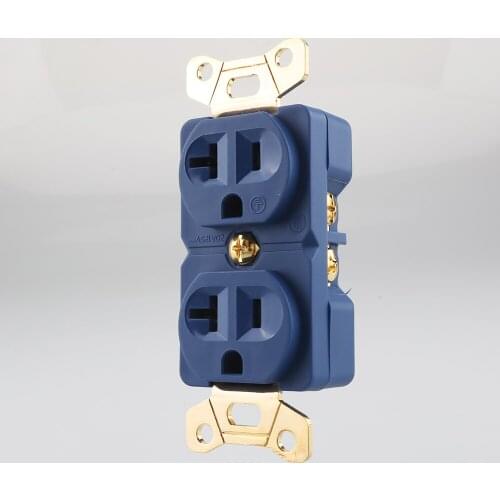 Audiocrast Pure Copper Gold Rhodium Plated US AC 20A Power Duplex Receptacle Outlet Socket Distributor HiFi