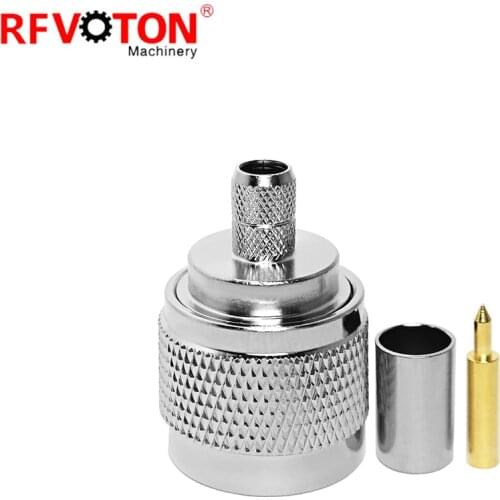 Free shipping 10pieces RF Crimp Connector N male plug for LMR240 4D-FB H155 RG59 Coaxial Cable
