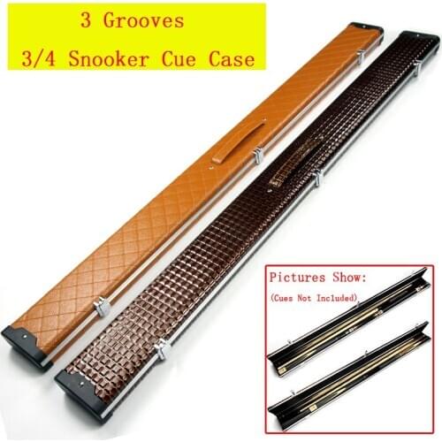 High Quality Aluminum Alloy 3/4 Snooker Cue Case 3 Grooves Can Put Two Snooker Black/ Brown Color Billiard Accessories Cues
