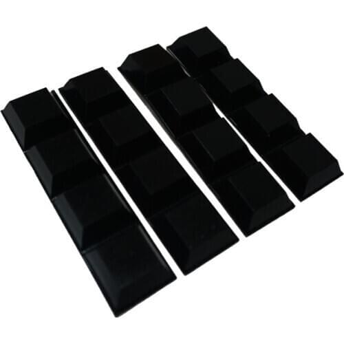 Black Rubber Feet Self Stick Bumper Pads - Adhesive Tall Square Bumpers for Electronics, Speakers, Laptop, Appliances