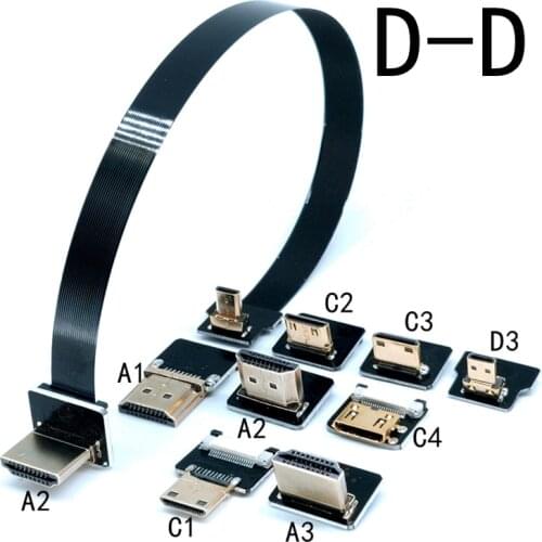 D-D Thin Flat wire FPV MicroHDMI HD Flat Line cable Stabilizer Camera Aerial Camera connect Monitor soft connect wire