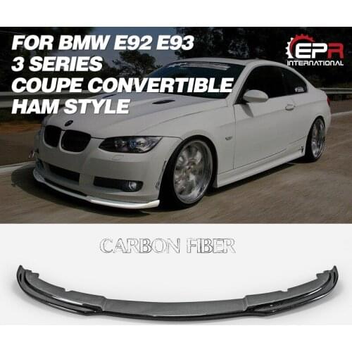 For E92 E93 3 Series Coupe Convertible 04-13 HAM Style carbon fiber front lip trim